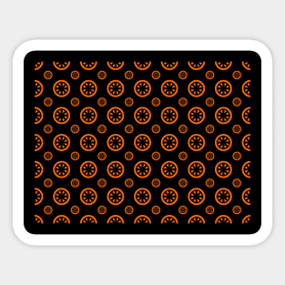 orange polka dot fabric Sticker